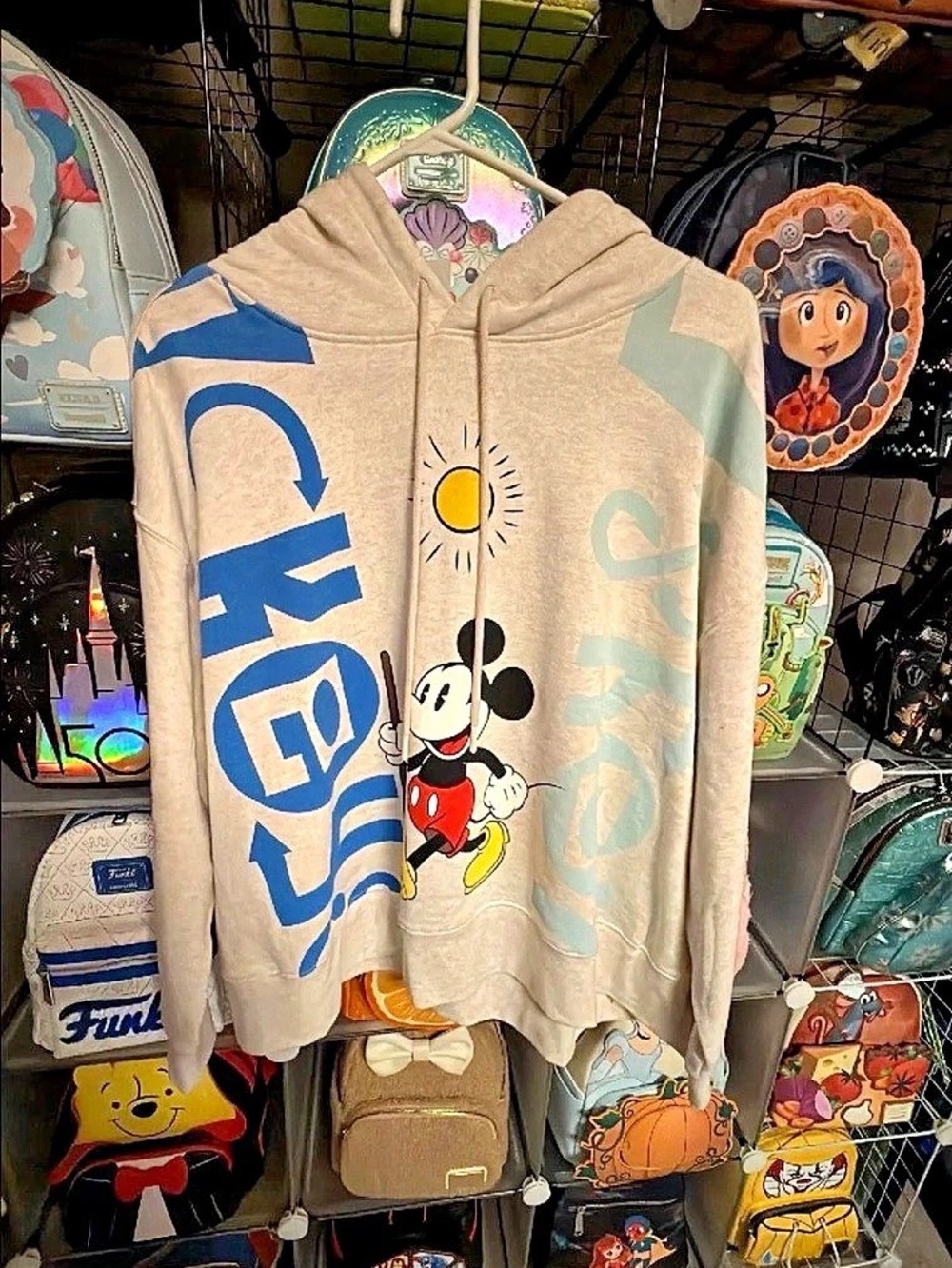 Disney Mickey & Co. Mickey Mouse Graphic Hoodie Graphic Hoodie in Beige & Blue